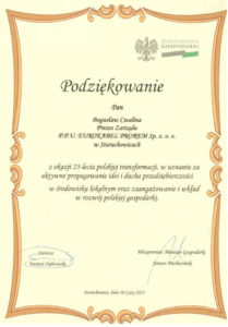 podziekowania ministerstwo gospodarki big
